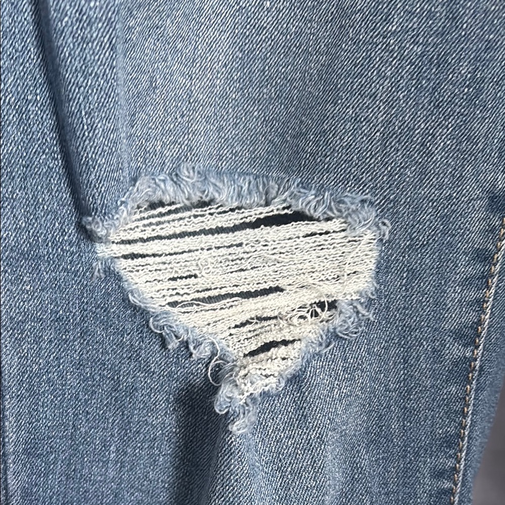 Classic Blue Distressed Ankle Jeans - Picture 5 of 15